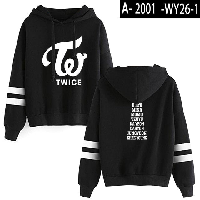 New KPOP TWICE Hooded Sweatshirts   Long Sleeve Pullover Hoodies