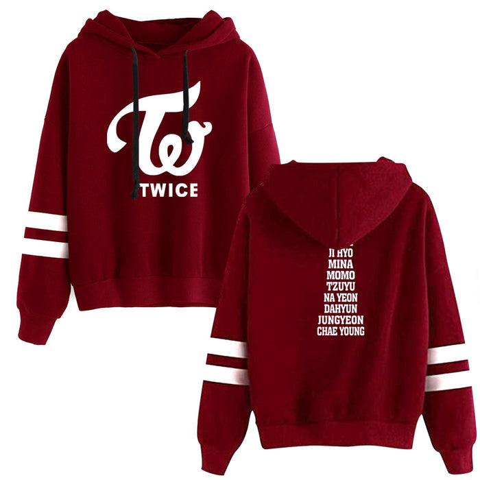 New KPOP TWICE Hooded Sweatshirts   Long Sleeve Pullover Hoodies
