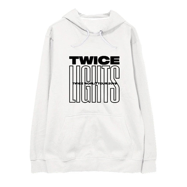 New KPOP TWICE WORLD TOUR TWICELIGHTS Album Oversized Hoodie Streetwear