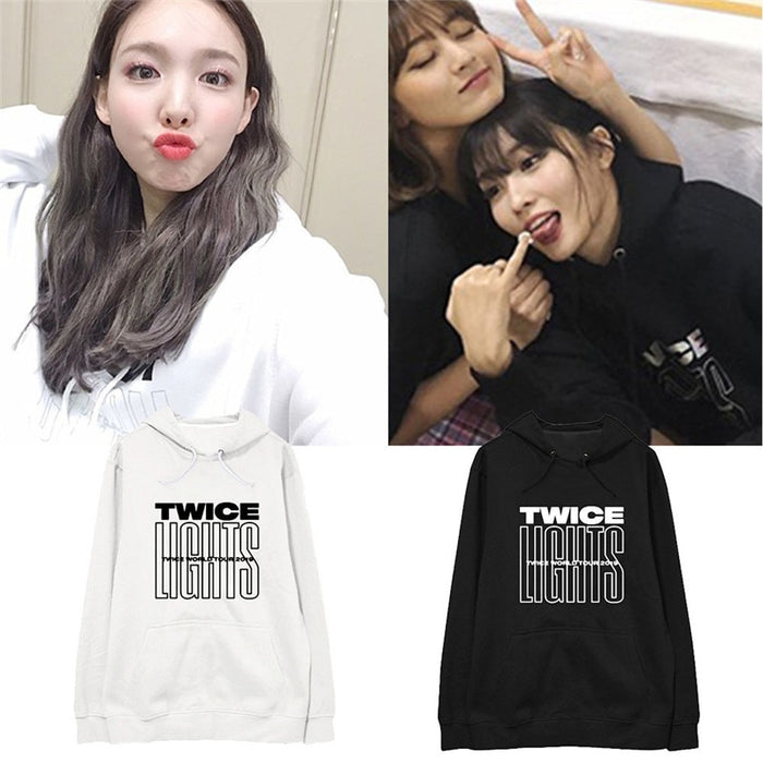 New KPOP TWICE WORLD TOUR TWICELIGHTS Album Oversized Hoodie Streetwear