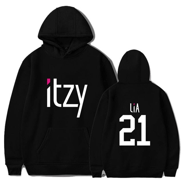 New Korean Fashion Kpop ITZY LIA YEJI YUNA RYUIN CHAERYEONG Hoodies K POP Hooded Pullovers Female Streetwear Hoodies