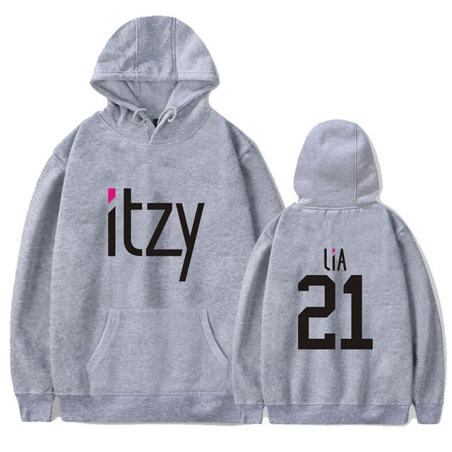 New Korean Fashion Kpop ITZY LIA YEJI YUNA RYUIN CHAERYEONG Hoodies K POP Hooded Pullovers Female Streetwear Hoodies