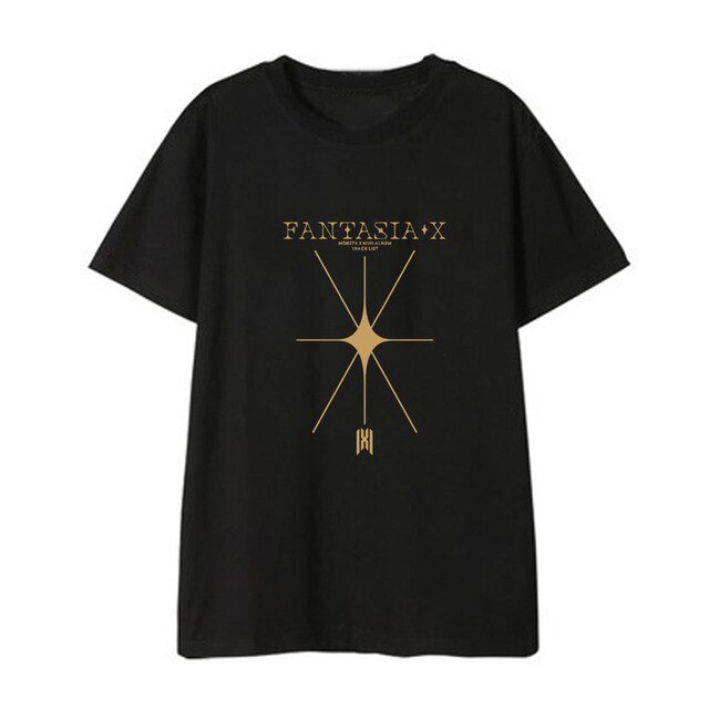 MONSTA X FANTASIA X K-pop T-shirts Hip Hop Streetwear Shirts Men/women Kawaii Tee Shirt Femme
