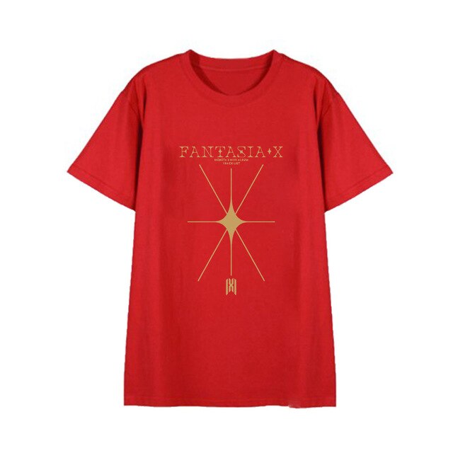 MONSTA X FANTASIA X K-pop T-shirts Hip Hop Streetwear Shirts Men/women Kawaii Tee Shirt Femme