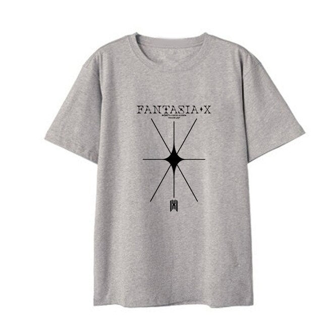 MONSTA X FANTASIA X K-pop T-shirts Hip Hop Streetwear Shirts Men/women Kawaii Tee Shirt Femme