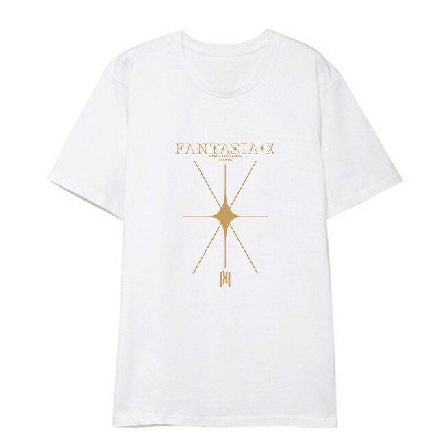 MONSTA X FANTASIA X K-pop T-shirts Hip Hop Streetwear Shirts Men/women Kawaii Tee Shirt Femme