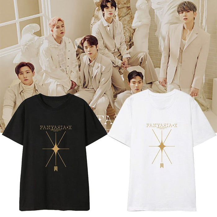 MONSTA X FANTASIA X K-pop T-shirts Hip Hop Streetwear Shirts Men/women Kawaii Tee Shirt Femme