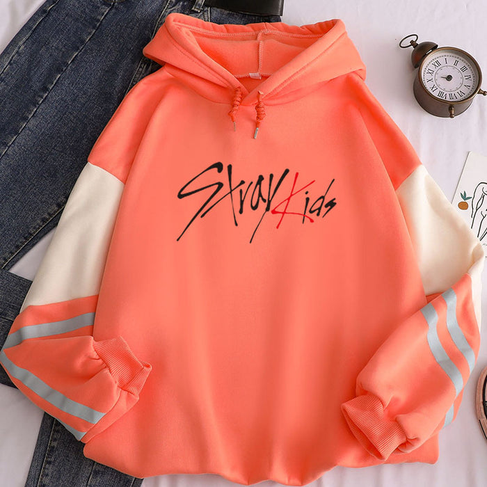 New Korean Style Kpop Straykids Stray Kids Album Women/men Hoodies Patchwork Hooded Tops Pullovers Sweatshirts Long Sleeve