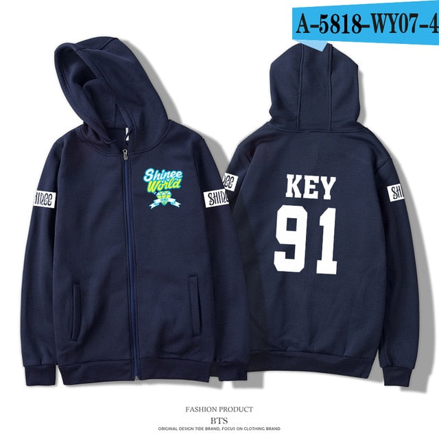 New Shinee Jonghyun Kpop R.I.P. Zipper Hoodies Sweatshirt Men Women Hoodie Casual