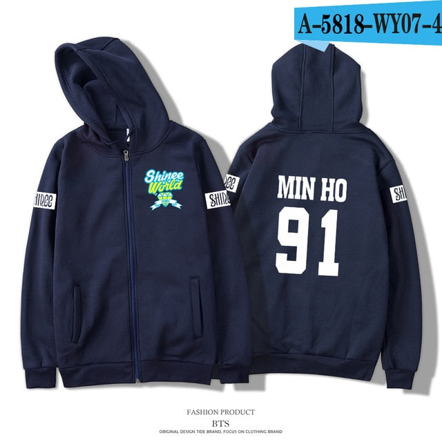 New Shinee Jonghyun Kpop R.I.P. Zipper Hoodies Sweatshirt Men Women Hoodie Casual