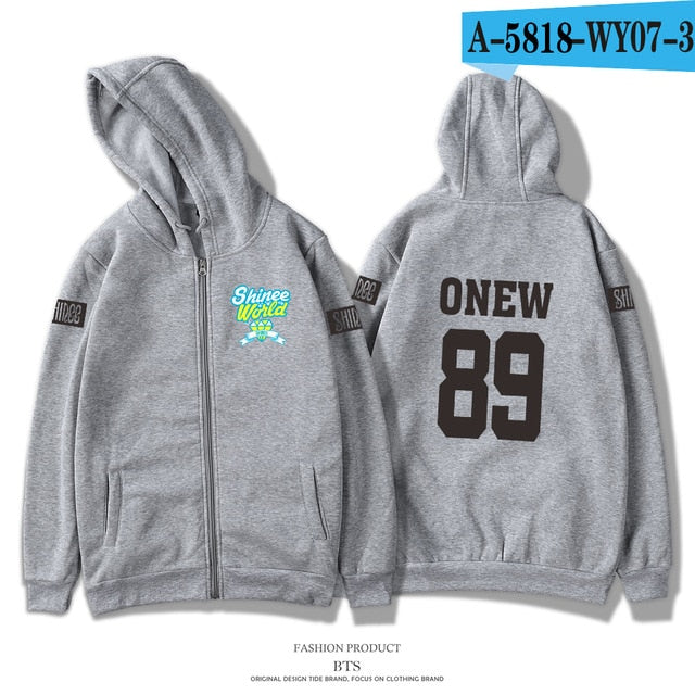New Shinee Jonghyun Kpop R.I.P. Zipper Hoodies Sweatshirt Men Women Hoodie Casual