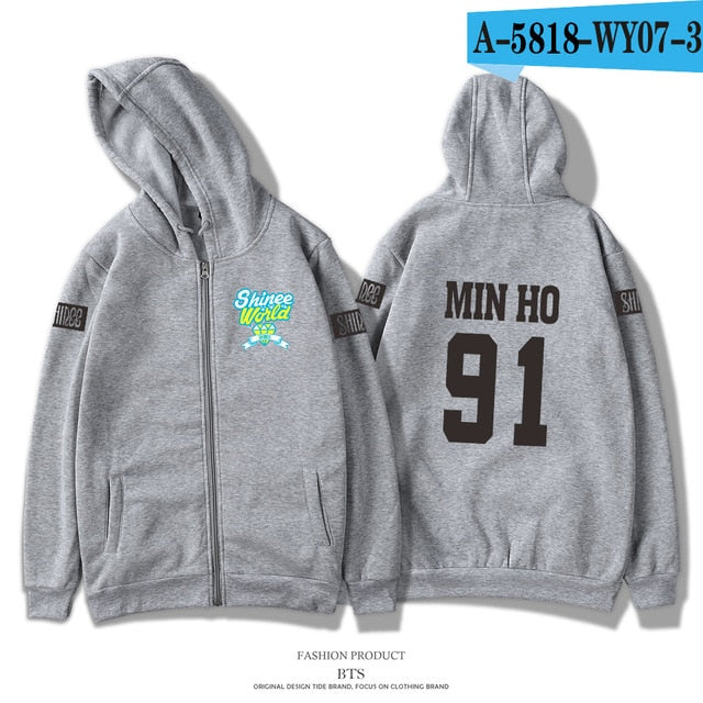 New Shinee Jonghyun Kpop R.I.P. Zipper Hoodies Sweatshirt Men Women Hoodie Casual