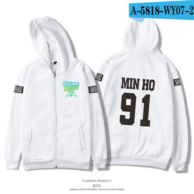 New Shinee Jonghyun Kpop R.I.P. Zipper Hoodies Sweatshirt Men Women Hoodie Casual