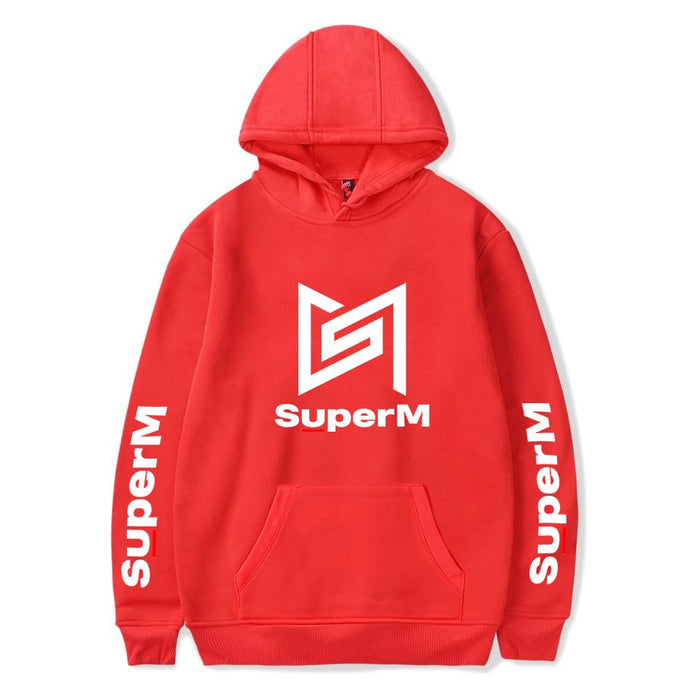 New SuperM Hoodie Fashion Ladies Men Sweatshirt Red Comfortable Jacket Autumn Winter Boys and Girls Fashion Pullovers