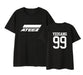 ateez member name kpop unisex loose t-shirt for top tees - Kpopshop