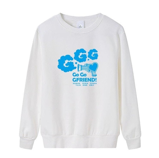 kpop gfriend go go concert same all member names printing o neck thin sweatshirt unisex