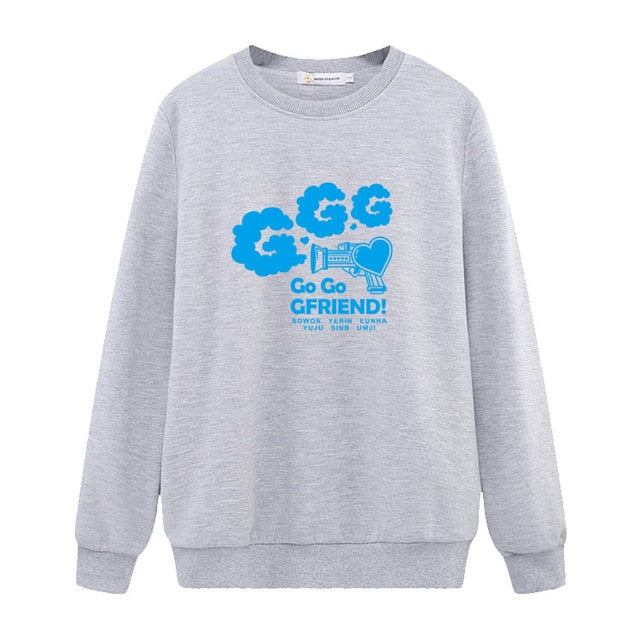 kpop gfriend go go concert same all member names printing o neck thin sweatshirt unisex