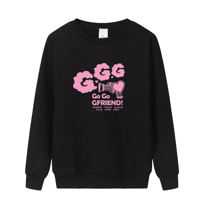 kpop gfriend go go concert same all member names printing o neck thin sweatshirt unisex