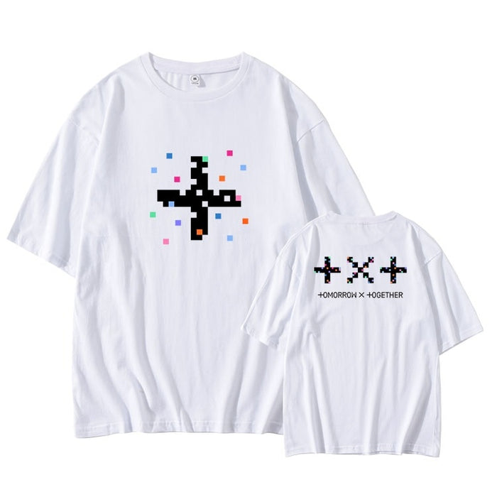 New arrival kpop txt minisode1 Blue Hour pretty printing o neck t shirt fashion summer dropped shoulder sleeve t-shirt