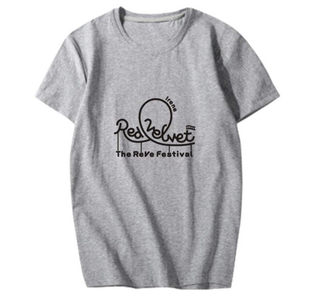 New arrival summer style Red Velvet album red festival member name printing t shirt k-pop o neck short sleeve unisex t-shirt