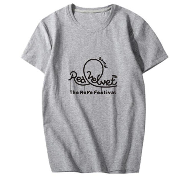 New arrival summer style Red Velvet album red festival member name printing t shirt k-pop o neck short sleeve unisex t-shirt