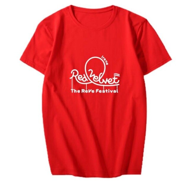 New arrival summer style Red Velvet album red festival member name printing t shirt k-pop o neck short sleeve unisex t-shirt