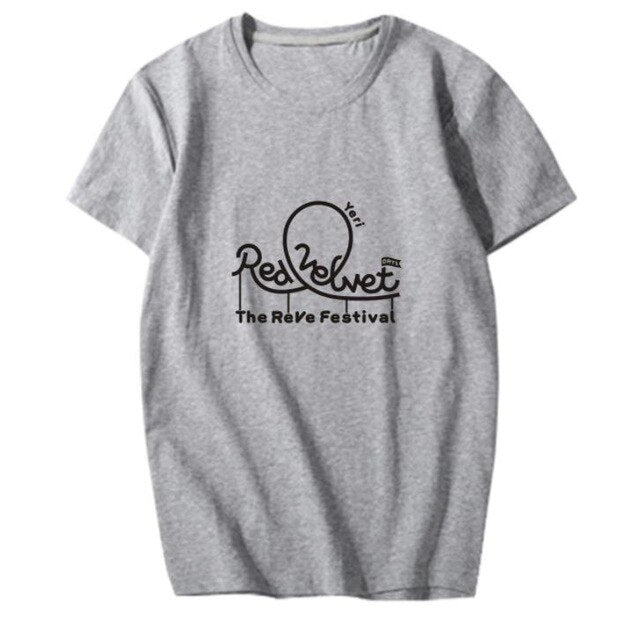 New arrival summer style Red Velvet album red festival member name printing t shirt k-pop o neck short sleeve unisex t-shirt