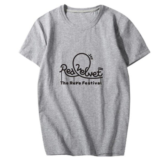 New arrival summer style Red Velvet album red festival member name printing t shirt k-pop o neck short sleeve unisex t-shirt
