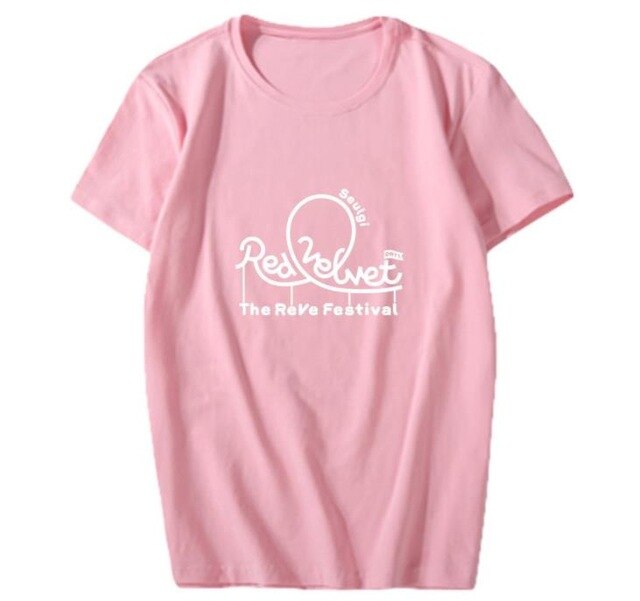 New arrival summer style Red Velvet album red festival member name printing t shirt k-pop o neck short sleeve unisex t-shirt