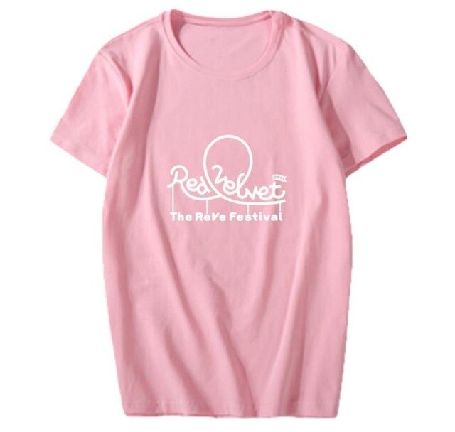 New arrival summer style Red Velvet album red festival member name printing t shirt k-pop o neck short sleeve unisex t-shirt