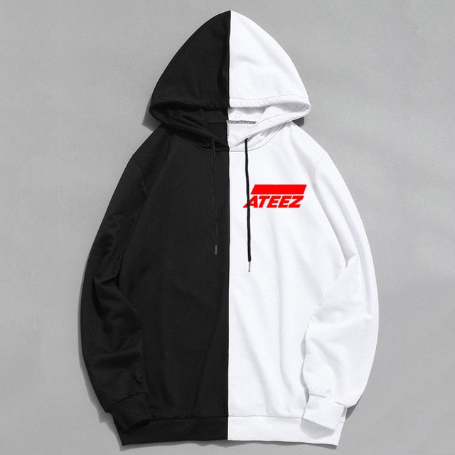 Newest Kpop ATEEZ Design Men Women Hoodies Hoody Sweatshirt Brand Spring Autumn Streetwear Patchwork Hip Hop Unisex Clothing