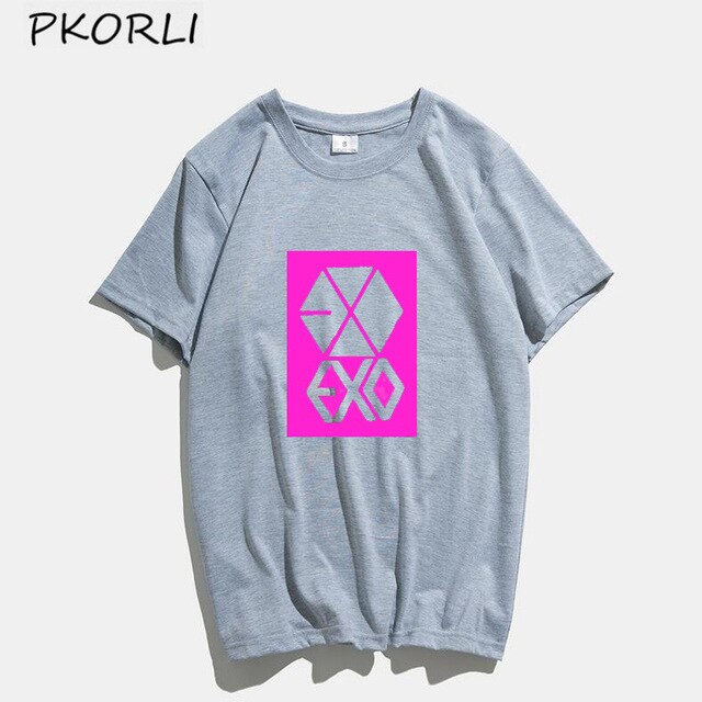 ROSE EXO Kpop T Shirt Women Men Fashion Summer Women's Cotton T-shirt Lady Girls Korean Style Tshirt Blsck White Tops