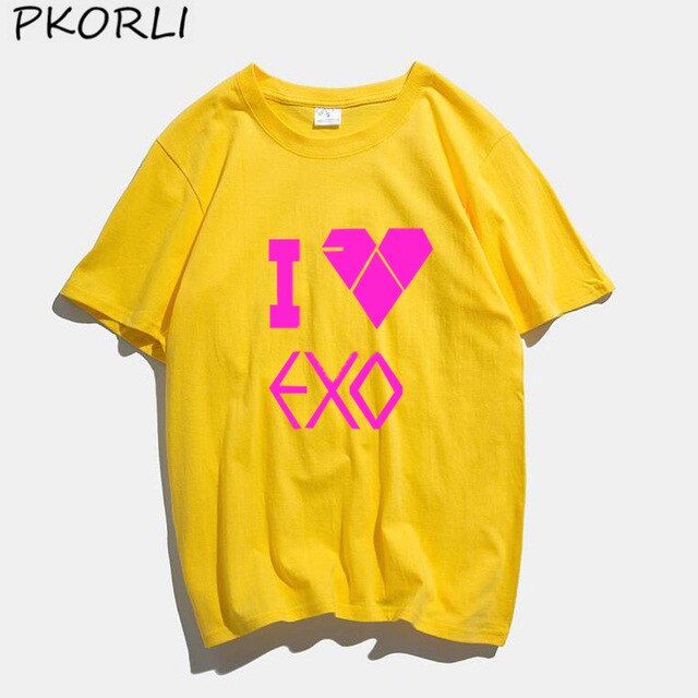 ROSE EXO Kpop T Shirt Women Men Fashion Summer Women's Cotton T-shirt Lady Girls Korean Style Tshirt Blsck White Tops