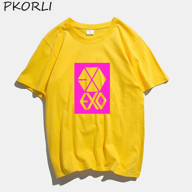 ROSE EXO Kpop T Shirt Women Men Fashion Summer Women's Cotton T-shirt Lady Girls Korean Style Tshirt Blsck White Tops