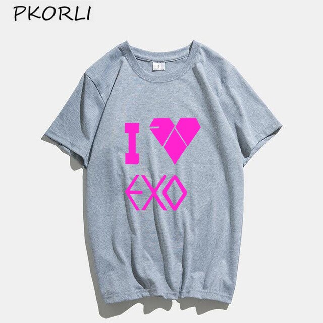 ROSE EXO Kpop T Shirt Women Men Fashion Summer Women's Cotton T-shirt Lady Girls Korean Style Tshirt Blsck White Tops