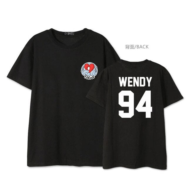 RED VELVET KPOP Summer T-shirt 100% Cotton Short Sleeve Album with men's and women's Round Collar T-shirt