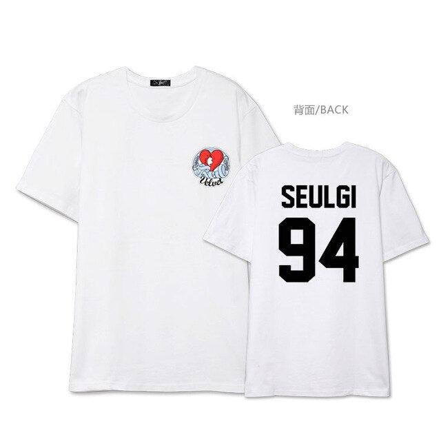 RED VELVET KPOP Summer T-shirt 100% Cotton Short Sleeve Album with men's and women's Round Collar T-shirt