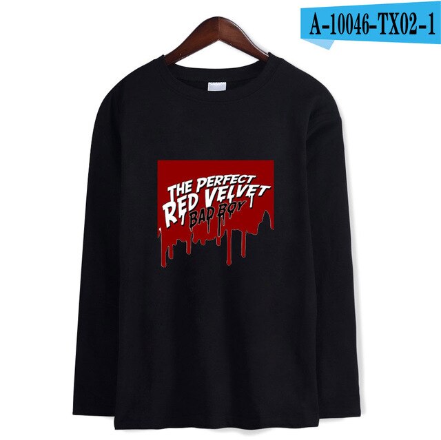 Red Velvet Kpop Fashion Printed Long Sleeve T-shirts Women/Men Trendy Streetwear T-shirts 2021 Casual Fans Tee Shirts Plus Size