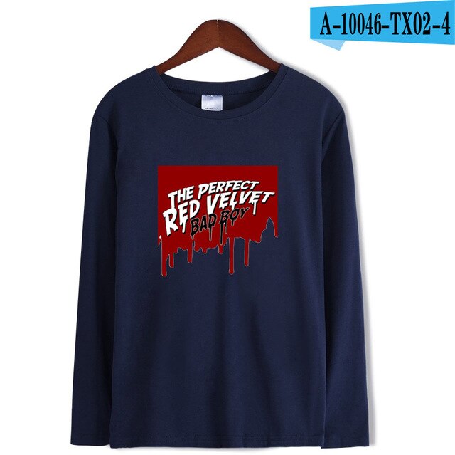 Red Velvet Kpop Fashion Printed Long Sleeve T-shirts Women/Men Trendy Streetwear T-shirts 2021 Casual Fans Tee Shirts Plus Size
