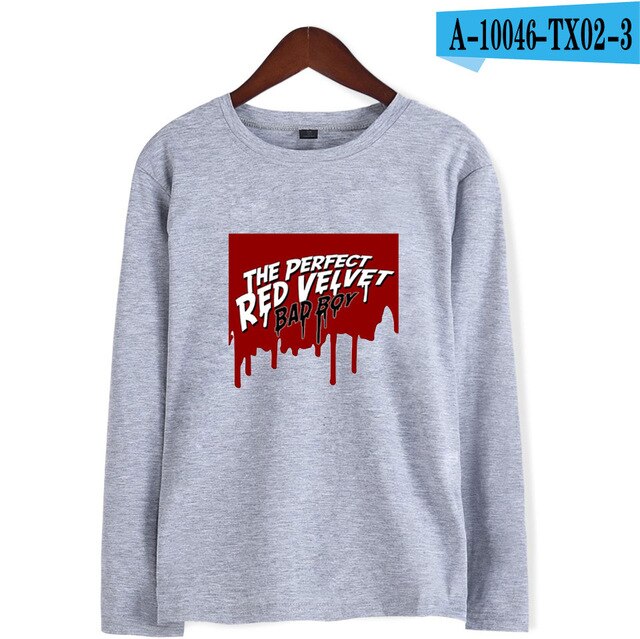 Red Velvet Kpop Fashion Printed Long Sleeve T-shirts Women/Men Trendy Streetwear T-shirts 2021 Casual Fans Tee Shirts Plus Size
