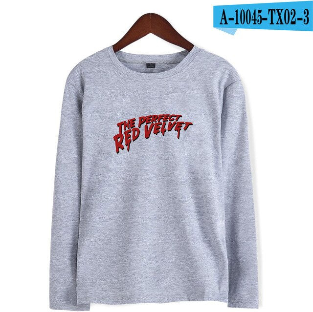 Red Velvet Kpop Fashion Printed Long Sleeve T-shirts Women/Men Trendy Streetwear T-shirts 2021 Casual Fans Tee Shirts Plus Size