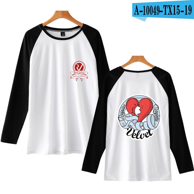 Red Velvet Kpop Fashion Printed Raglan T-shirts Women/Men Long Sleeve Trendy Tshirts 2021 Hot Sale Casual Fans Tee Shirts