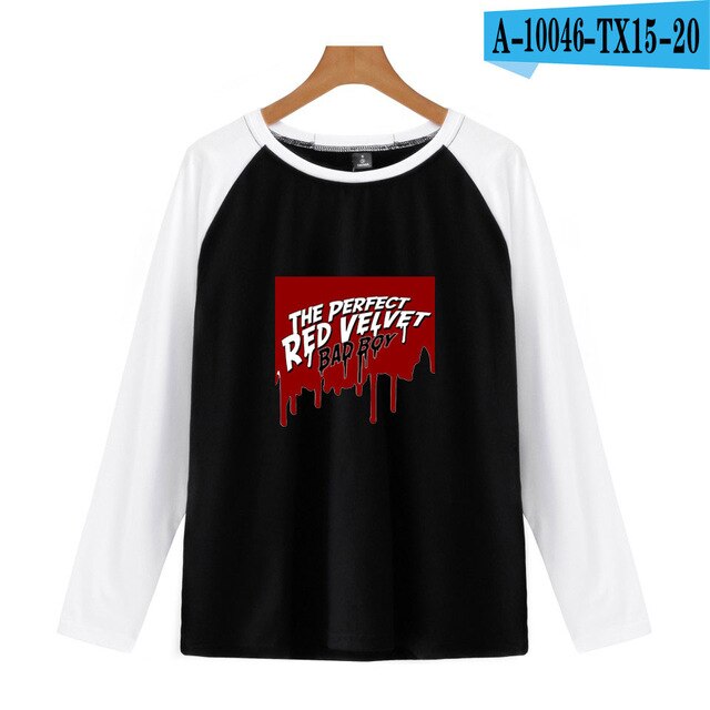 Red Velvet Kpop Fashion Printed Raglan T-shirts Women/Men Long Sleeve Trendy Tshirts 2021 Hot Sale Casual Fans Tee Shirts