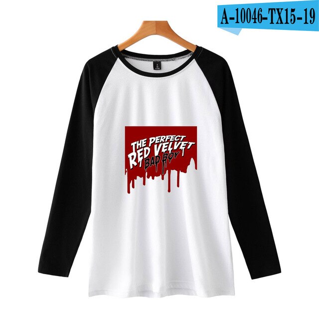 Red Velvet Kpop Fashion Printed Raglan T-shirts Women/Men Long Sleeve Trendy Tshirts 2021 Hot Sale Casual Fans Tee Shirts