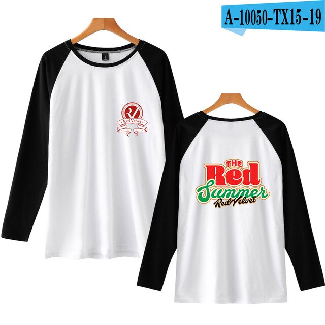 Red Velvet Kpop Fashion Printed Raglan T-shirts Women/Men Long Sleeve Trendy Tshirts 2021 Hot Sale Casual Fans Tee Shirts