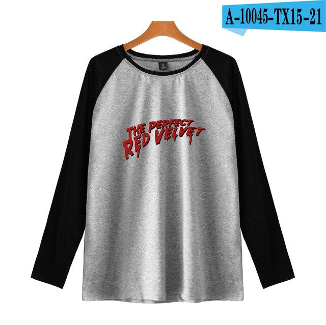 Red Velvet Kpop Fashion Printed Raglan T-shirts Women/Men Long Sleeve Trendy Tshirts 2021 Hot Sale Casual Fans Tee Shirts