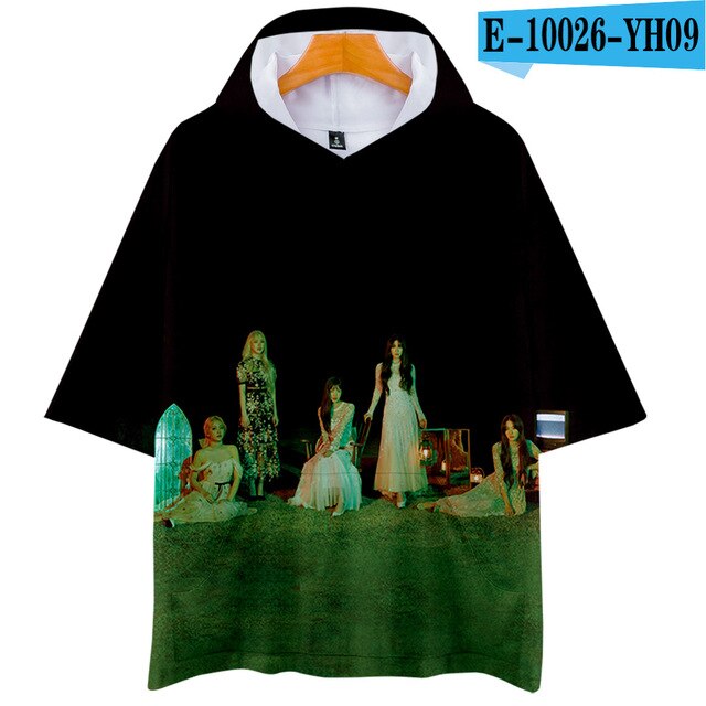 Red Velvet Kpop Men Women Hooded Tshirt Summer New Fashion Short Sleeve Male T-shirt Casual Tops 3D Print Clothes Funny Tee