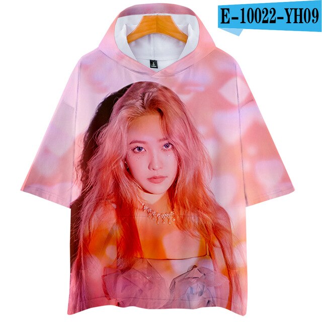 Red Velvet Kpop Men Women Hooded Tshirt Summer New Fashion Short Sleeve Male T-shirt Casual Tops 3D Print Clothes Funny Tee