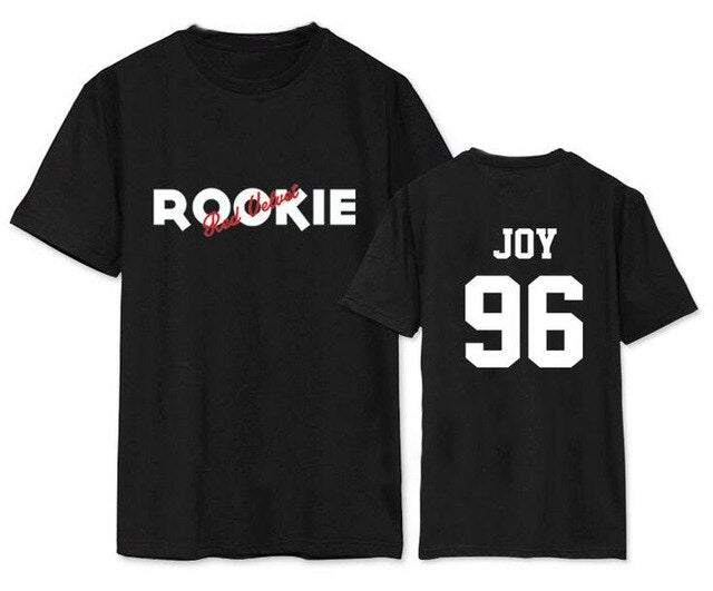 Red Velvet mini 4th album rookie member name printing o neck short sleeve t shirt k-pop men women summer t-shirt