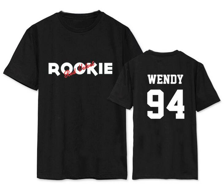 Red Velvet mini 4th album rookie member name printing o neck short sleeve t shirt k-pop men women summer t-shirt